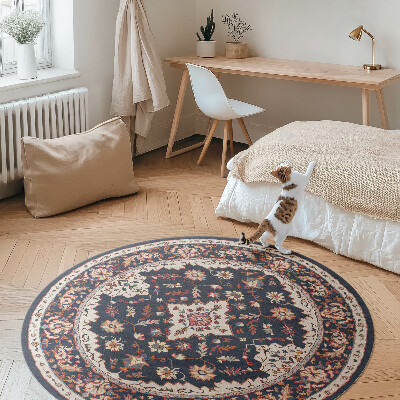 Dywan winylowy okrągły Vintage dekoracyjny wzór w stylu perskim