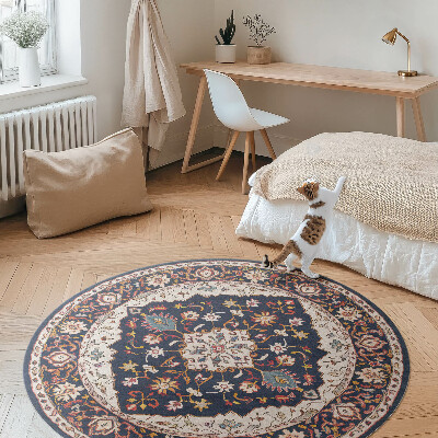 Dywan winylowy okrągły Elegancki turecki wzór dekoracyjny vintage