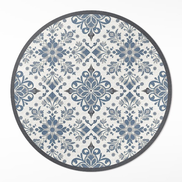 Dywan winylowy okrągły Dekoracyjne ornamenty motywy roślinne vintage