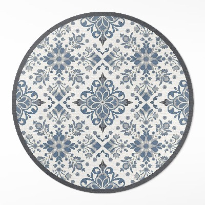 Dywan winylowy okrągły Dekoracyjne ornamenty motywy roślinne vintage