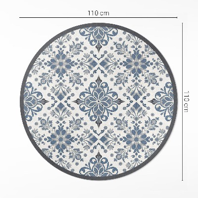 Dywan winylowy okrągły Dekoracyjne ornamenty motywy roślinne vintage