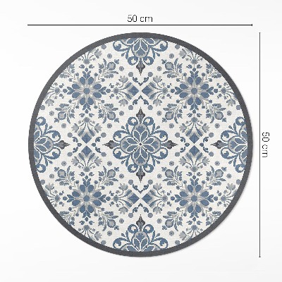 Dywan winylowy okrągły Dekoracyjne ornamenty motywy roślinne vintage