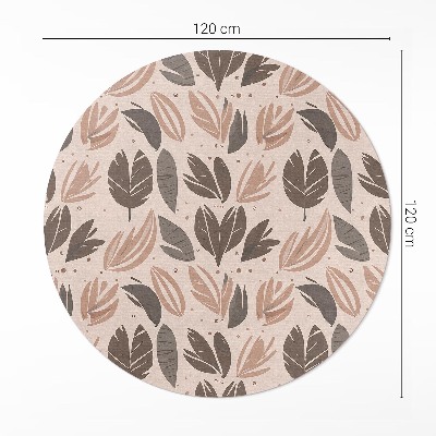 Dywan winylowy okrągły Ilustracja boho liści w delikatnych stylu