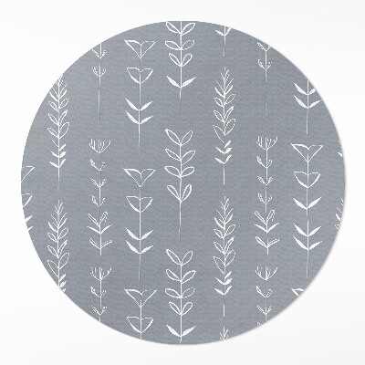 Dywan winylowy okrągły Subtelne minimalistyczne rośliny w stylu boho