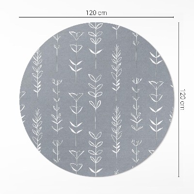 Dywan winylowy okrągły Subtelne minimalistyczne rośliny w stylu boho