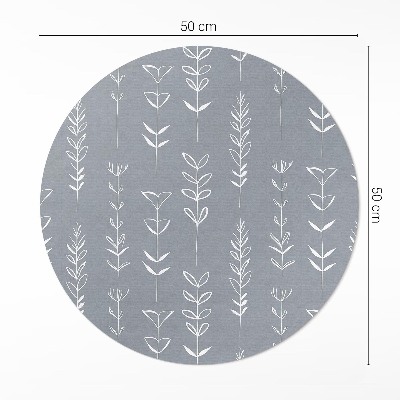 Dywan winylowy okrągły Subtelne minimalistyczne rośliny w stylu boho
