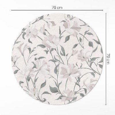 Dywan winylowy okrągły Subtelne piękne kwiaty rośliny w boho stylu