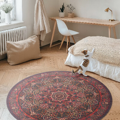 Dywan winylowy okrągły Dekoracyjna mandala w perskim stylu