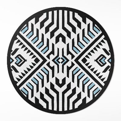 Dywan winylowy okrągły Geometryczny abstrakcyjny wzór styl indiański
