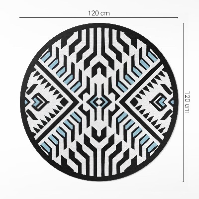 Dywan winylowy okrągły Geometryczny abstrakcyjny wzór styl indiański