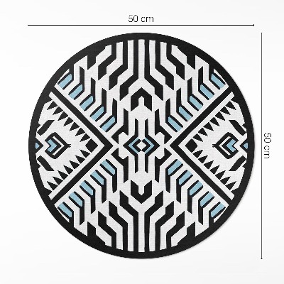 Dywan winylowy okrągły Geometryczny abstrakcyjny wzór styl indiański
