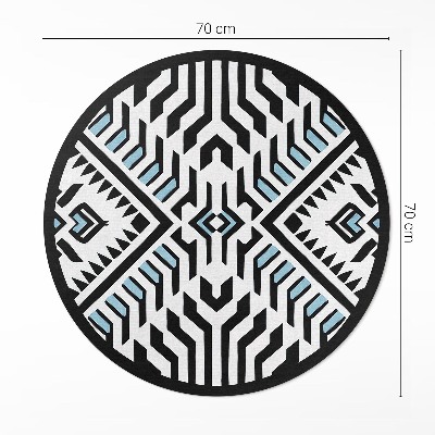 Dywan winylowy okrągły Geometryczny abstrakcyjny wzór styl indiański