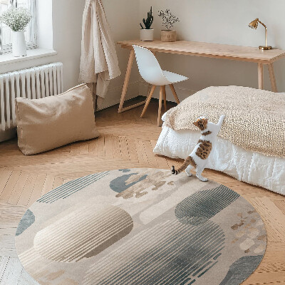 Dywan winylowy okrągły Abstrakcyjne plamy styl boho vintage