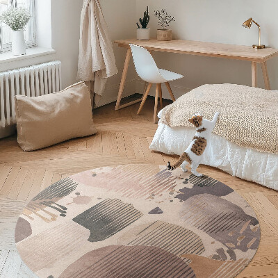 Dywan winylowy okrągły Abstrakcyjne opływowe kształty styl boho