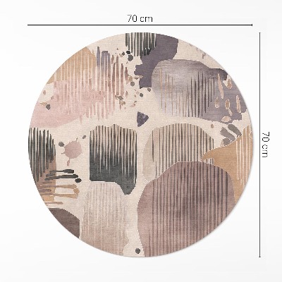 Dywan winylowy okrągły Abstrakcyjne opływowe kształty styl boho