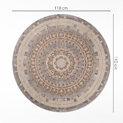 Dywan winylowy okrągły Ornament w stylu starej kamiennej mozaiki