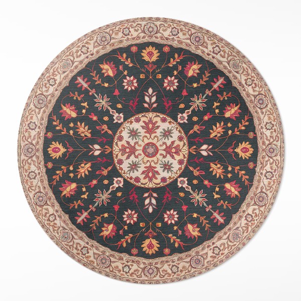 Dywan winylowy okrągły Roślinny ornament wzór vintage perski