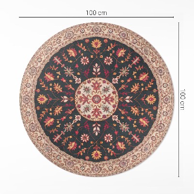 Dywan winylowy okrągły Roślinny ornament wzór vintage perski