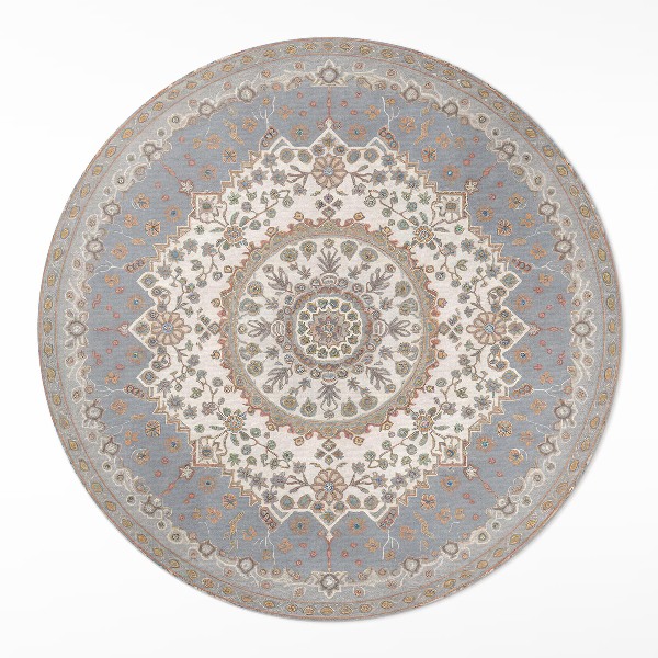 Dywan winylowy okrągły Delikatny ornament roślinny mandala vintage