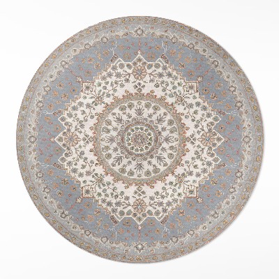 Dywan winylowy okrągły Delikatny ornament roślinny mandala vintage