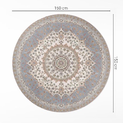 Dywan winylowy okrągły Delikatny ornament roślinny mandala vintage