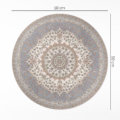 Dywan winylowy okrągły Delikatny ornament roślinny mandala vintage