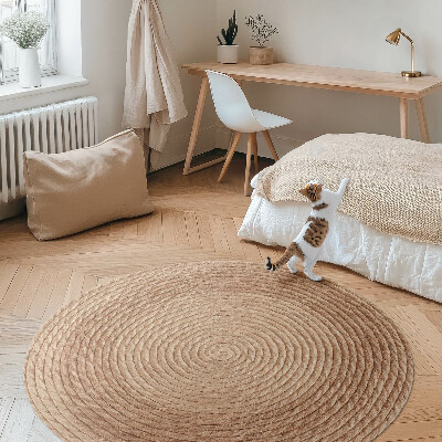 Dywan winylowy okrągły Sznurkowe linie w stylu minimalistycznym
