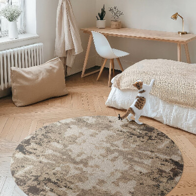 Dywan winylowy okrągły Brązowe plamy vintage