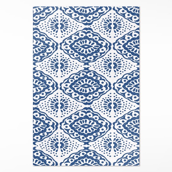 Dywan winylowy Niebieskie wzory dekoracyjne ornament