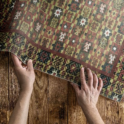 Dywan winylowy Vintage Etno kolorowa mozaika vintage