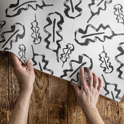 Dywan winylowy Malowane liście w minimalistycznym stylu