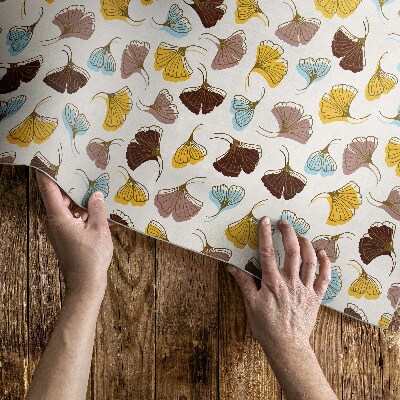 Dywan winylowy Pastelowe liście miłorzębu ilustracja boho