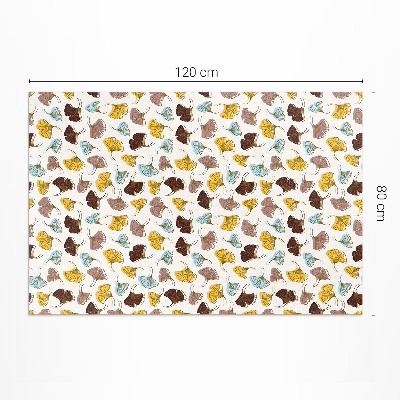 Dywan winylowy Pastelowe liście miłorzębu ilustracja boho