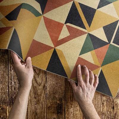 Dywan winylowy Geometryczna kolorowa abstrakcja retro
