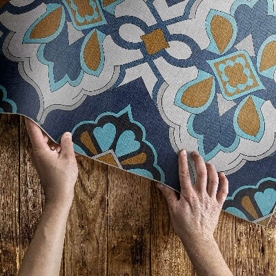 Dywan winylowy Geometryczny wzór kolorowych płytek vintage