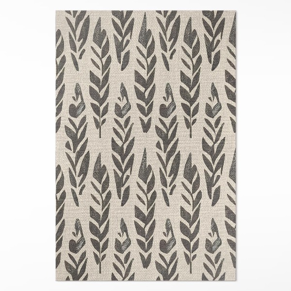 Dywan winylowy Boho malowane liście w stylu vintage