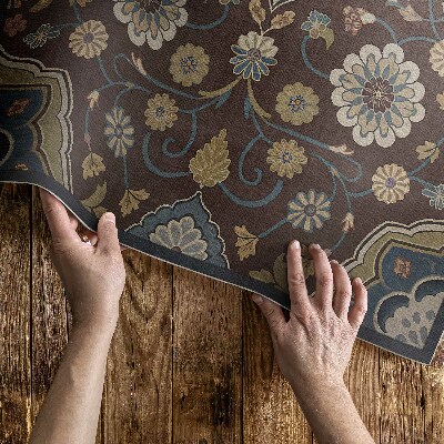 Dywan winylowy Kwiaty i rośliny ornamentalny wzór vintage