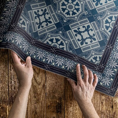 Dywan winylowy Granatowa talavera piękny wzór vintage