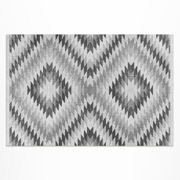 Dywan winylowy Szary geometryczny wzór imitacja tkaniny