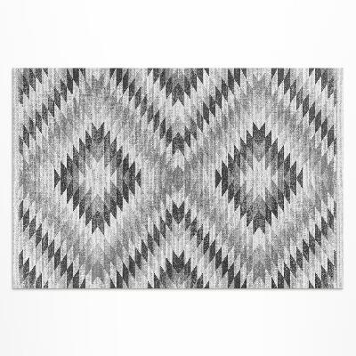 Dywan winylowy Szary geometryczny wzór imitacja tkaniny