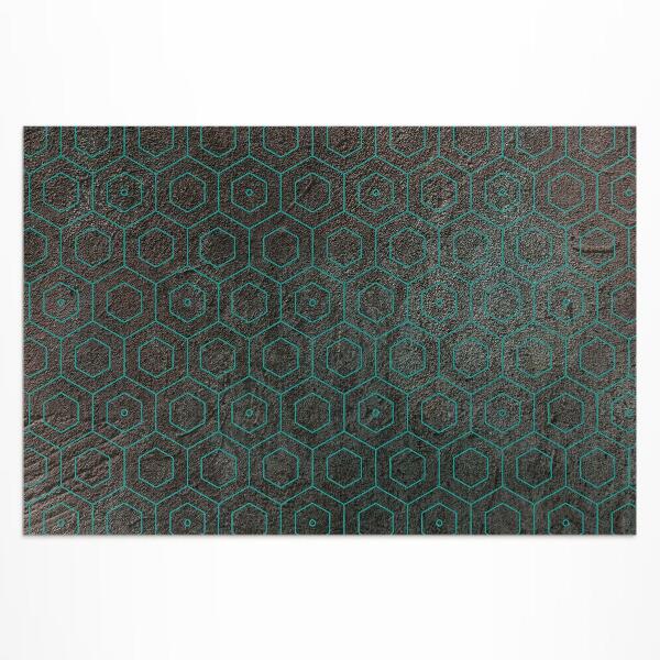 Dywan winylowy Heksagony retro surowy design