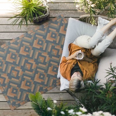 Dywan winylowy Aztecka geometria wzór vintage boho