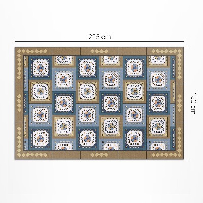 Dywan winylowy Geometryczna kostka wzór w stylu retro