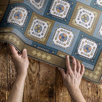 Dywan winylowy Geometryczna kostka wzór w stylu retro