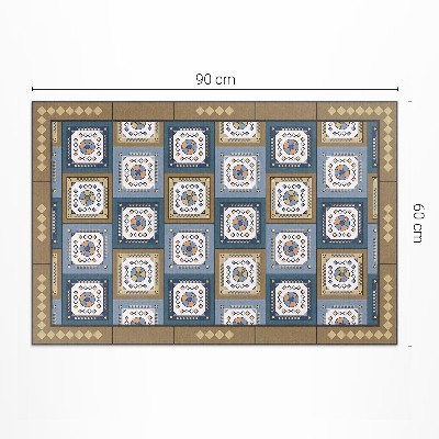 Dywan winylowy Geometryczna kostka wzór w stylu retro