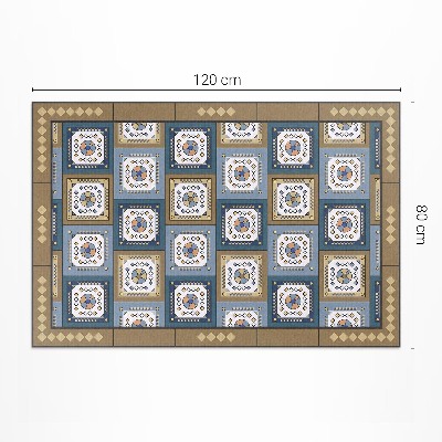 Dywan winylowy Geometryczna kostka wzór w stylu retro