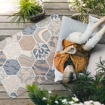 Dywan winylowy Hawajskie hexagony boho kafelki