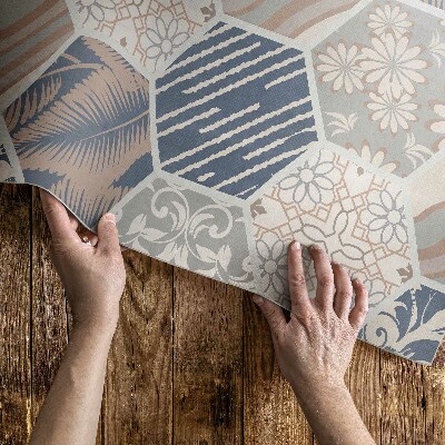 Dywan winylowy Hawajskie hexagony boho kafelki