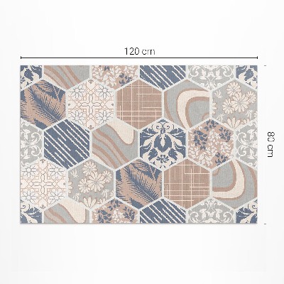 Dywan winylowy Hawajskie hexagony boho kafelki