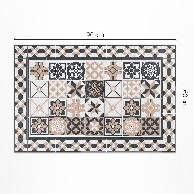 Dywan winylowy Trójkolorowa geometria dekoracyjne kafelki